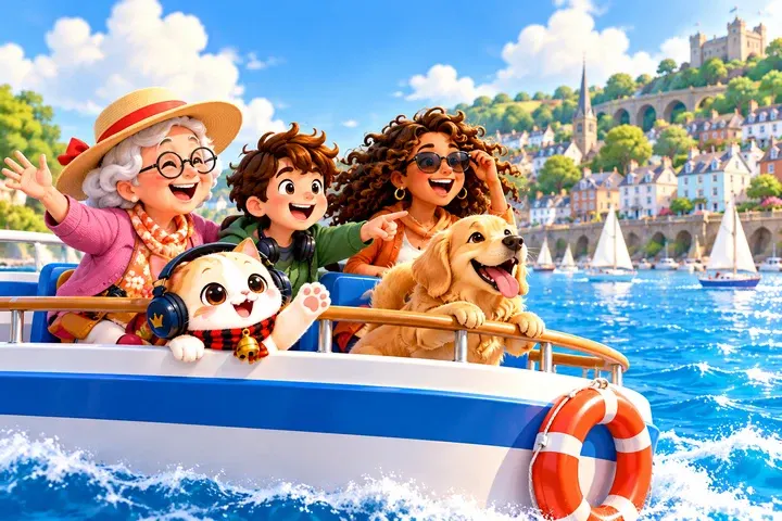 A sunny sightseeing boat trip